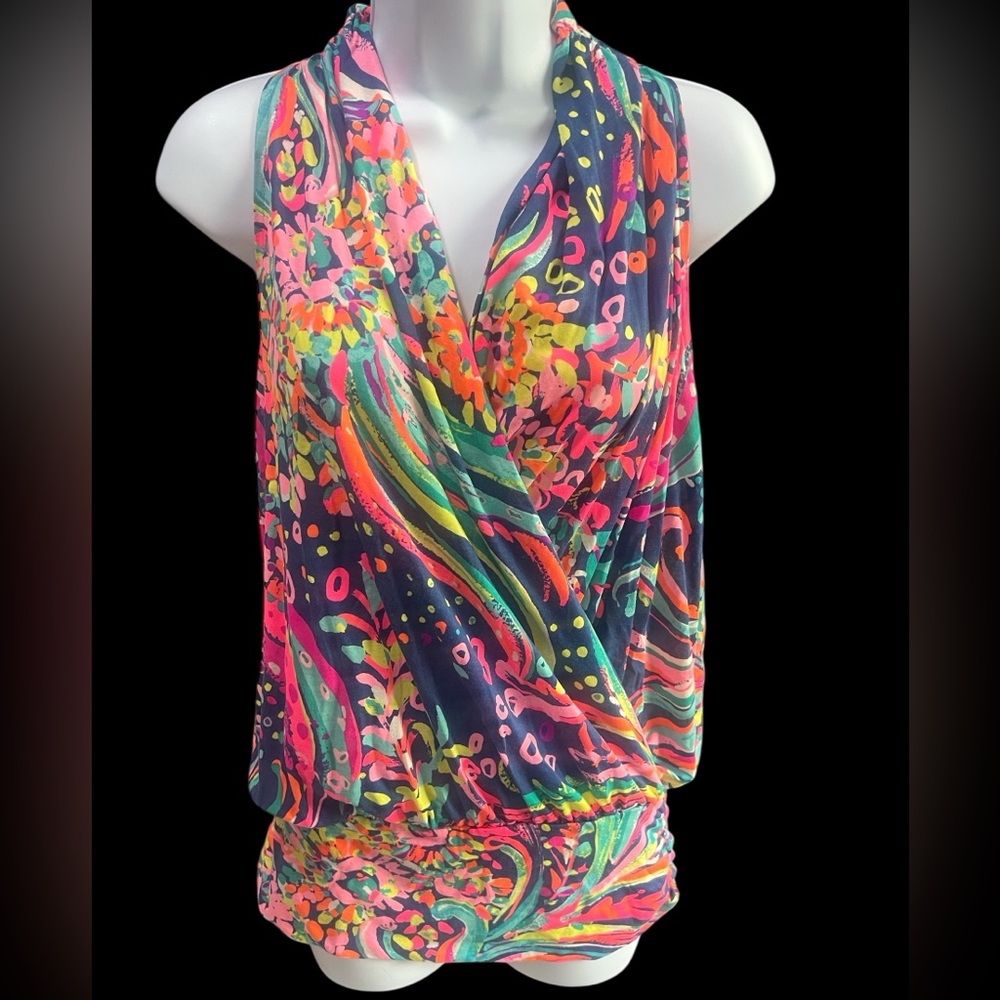 Lily Pulitzer Heron Faux Wrap Sleeveless Top XS